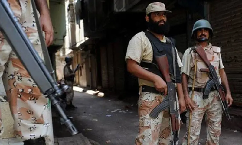 Rangers personnel conducted an intelligence-based raid on suspected hideouts of banned outfits in Gulshan-i-Iqbal area. —AFP/File Rangers personnel conducted an intelligence-based raid on suspected hideouts of banned outfits in Gulshan-i-Iqbal area. —AFP/File