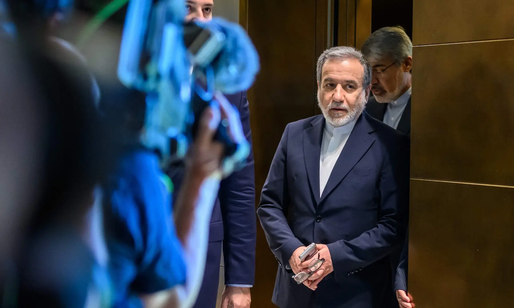 Iran’s Foreign Minister Abbas Araghchi arrives for a bilateral meeting with Switzerland’s counterpart at the Burgenstock luxury hotel complex overlooking Lake Lucerne, Switzerland, on June 21. — AFP