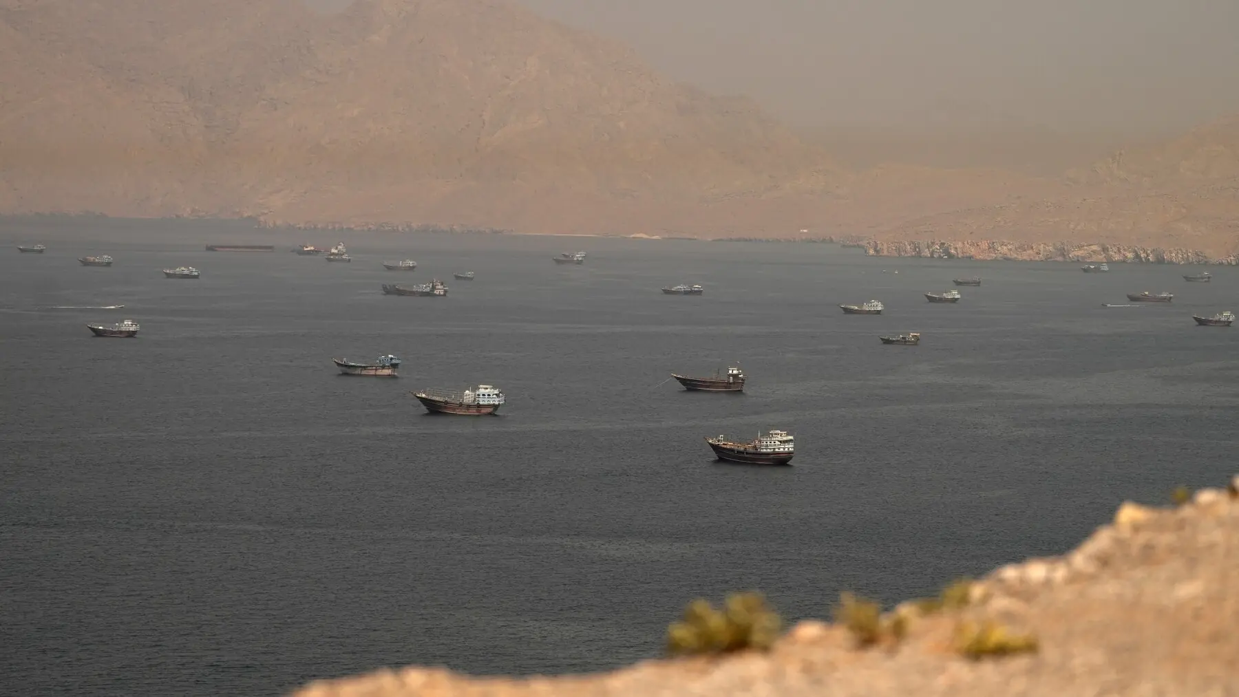 Vessels at the Strait of Hormuz, as seen from Musandam, Oman, on June 18, 2026. — Reuters