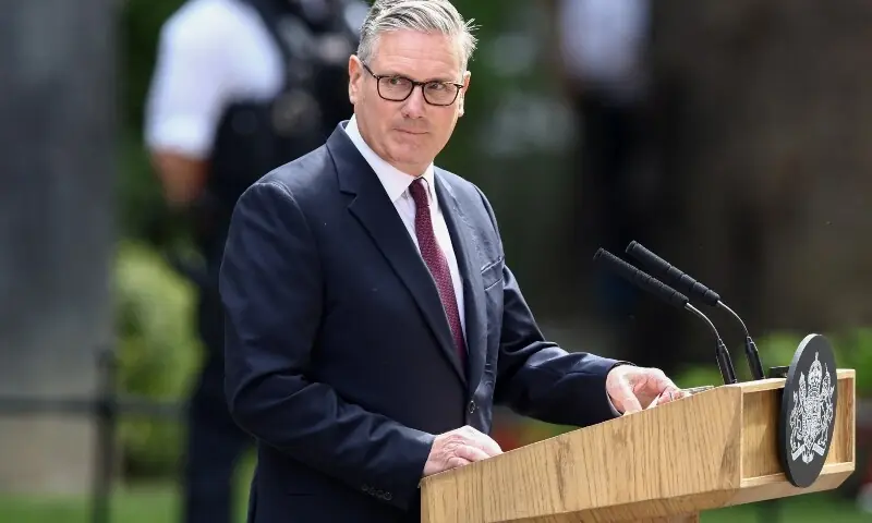 British Prime Minister Keir Starmer looks on, as he announces the timeline for his resignation, outside 10 Downing Street, in London, Britain, on June 22, 2026. — Reuters British Prime Minister Keir Starmer looks on, as he announces the timeline for his resignation, outside 10 Downing Street, in London, Britain, on June 22, 2026. — Reuters
