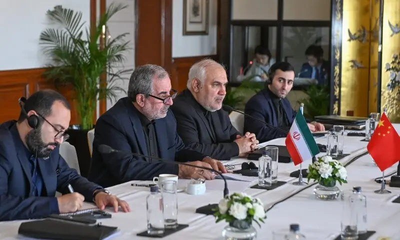Iran’s Deputy Secretary of the Supreme National Security Council met with China’s Foreign Minister on the sidelines of the BRICS meeting in New Delhi, June 22. —@Iran_in_India/X Iran’s Deputy Secretary of the Supreme National Security Council met with China’s Foreign Minister on the sidelines of the BRICS meeting in New Delhi, June 22. —@Iran_in_India/X
