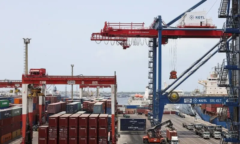 Shipping containers are stacked at Karachi Gateway Terminal Limited (KGTL) in the port area of Karachi on June 23, 2026. —Reuters Shipping containers are stacked at Karachi Gateway Terminal Limited (KGTL) in the port area of Karachi on June 23, 2026. —Reuters