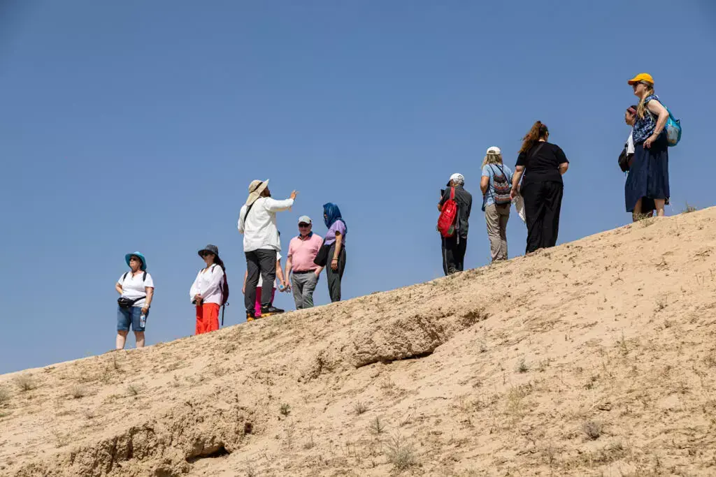Tourists at the ruins of Nisa. Photo: AFP