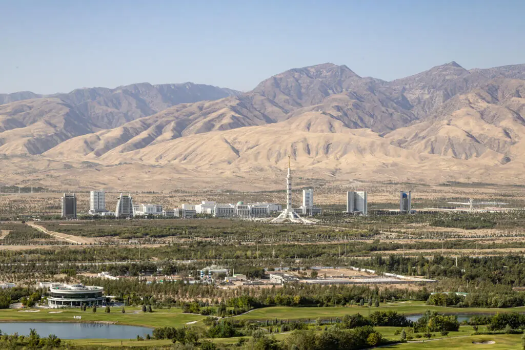 Ashgabat has the world&rsquo;s highest density of white marble buildings. Photo: AFP