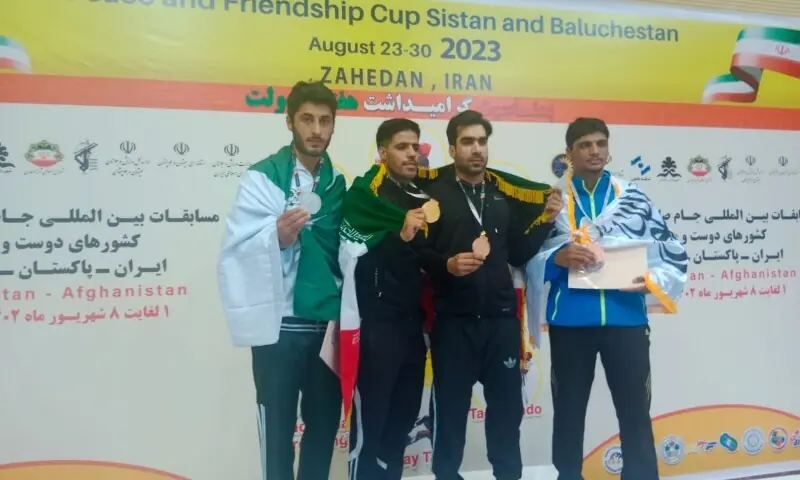 Mohammad Umair of Pakistan Police secures the title at the Peace and Friendship Cup 2023 in Iran. — Balochistan Police Sports Board