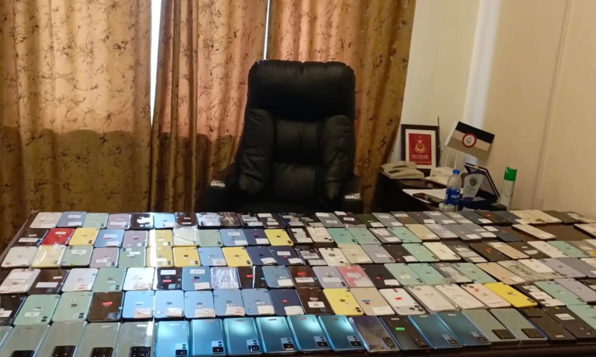 This image shows the mobile phones confiscated. &mdash; Photo provided by author