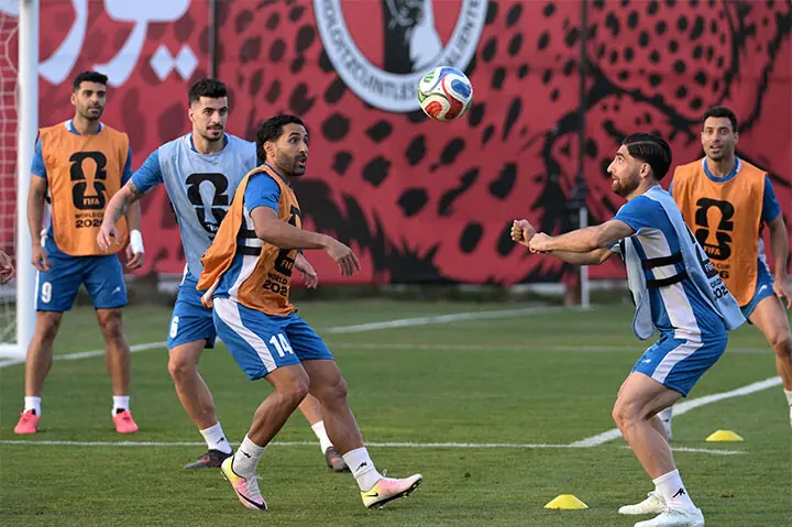 TIJUANA: Iran players take part in a practice session at Centro Xoloitzcuintle.&mdash;AFP