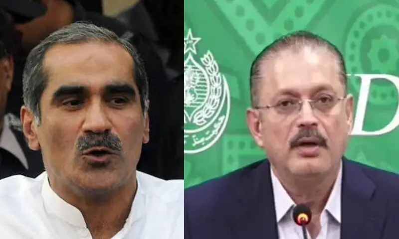 Combo picture of PML-N leader Khawaja Saad Rafique (L), PPP sharjeel memon (R). &mdash;DawnNewsTv/File