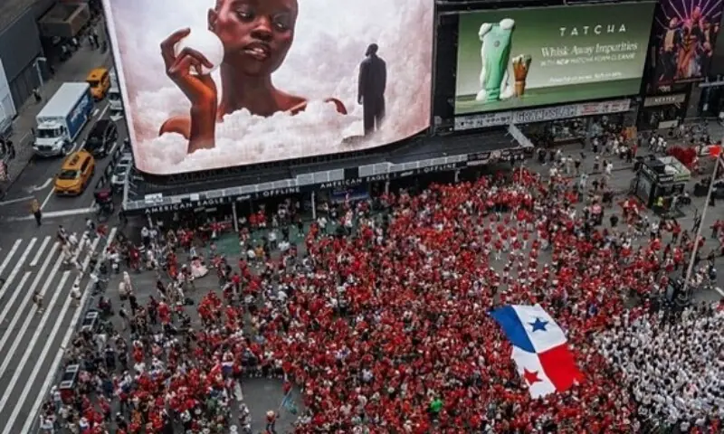 Some supporters have taken to playing soccer in Times Square. &mdash;AFP