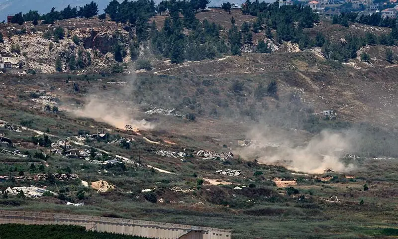 Israeli tanks manoeuvre in Lebanon, after Israel and Lebanon signed a framework agreement following US-mediated talks, as seen from northern Israel on June 27, 2026. &mdash; Reuters