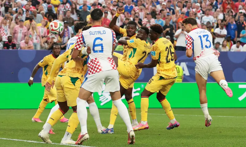 Croatia's Nikola Vlasic (R) scores the winner during the 2026 FIFA World Cup Group 'L' match against Ghana at the Philadelphia Stadium in Philadelphia, Pennsylvania on June 27, 2026.--Reuters
