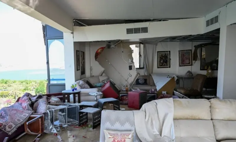 Damaged residential building in Bahrain&rsquo;s Muharraq area following alleged Iranian attacks. &mdash; Al Jazeera