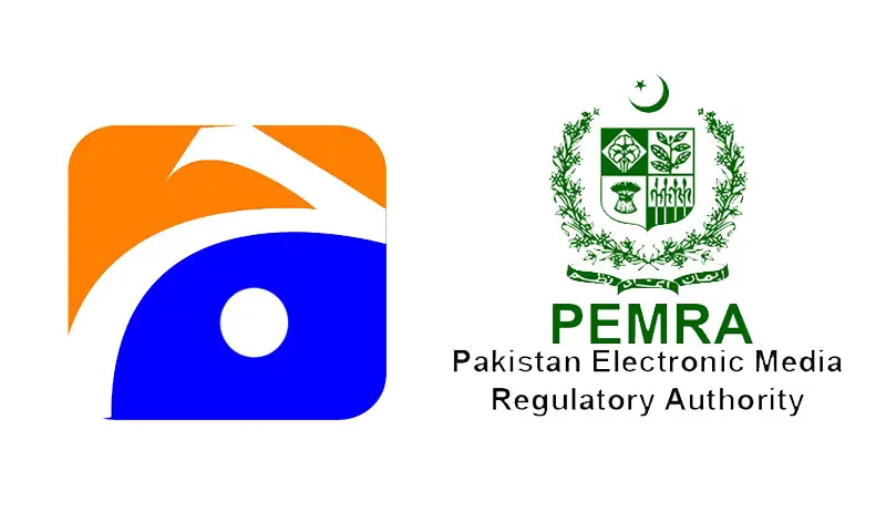 This image shows the logos of Geo News and Pemra. &mdash; File photo