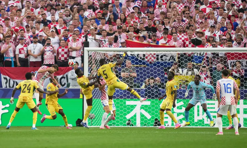 PHILADELPHIA (Pennsylvania): Croatia&rsquo;s Nikola Vlasic (second L) scores the winner against Ghana during their Group &lsquo;L&rsquo; match at the Philadelphia Stadium.&mdash;Reuters