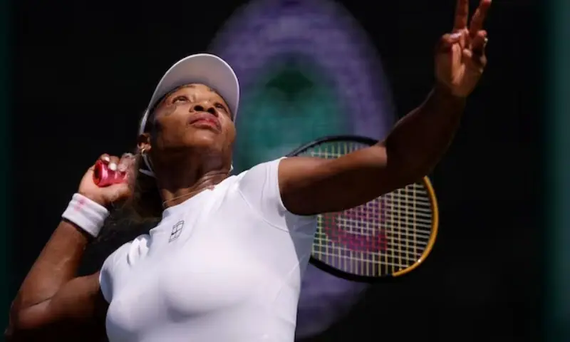 All England Lawn Tennis and Croquet Club, London, Britain - June 27, 2026 Serena Williams of the U.S. during practice ahead of the tournament. &mdash;Reuters