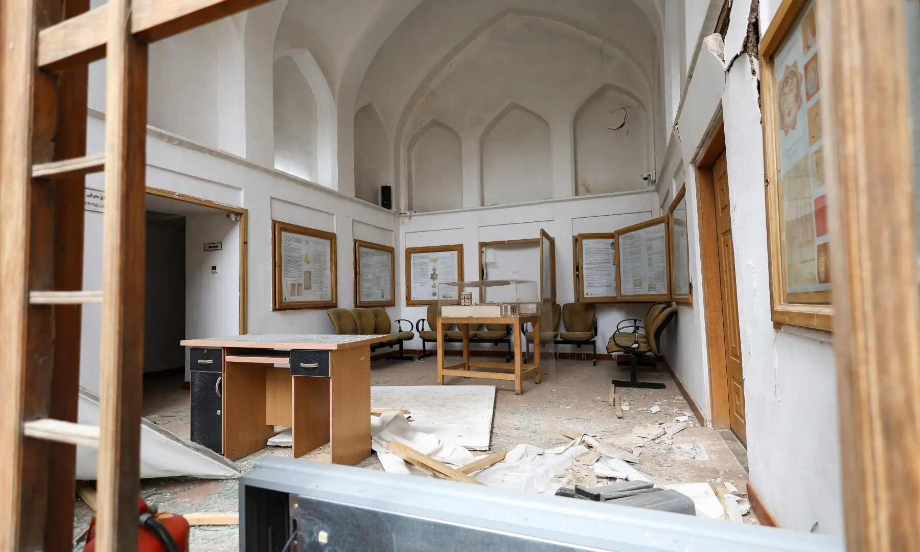 Damage inside the Museum of Decorative Arts near Naqsh-e Jahan Square, a UNESCO World Heritage site, amid the US-Israeli conflict with Iran, in Isfahan, Iran, on March 23, 2026. &mdash; Reuters