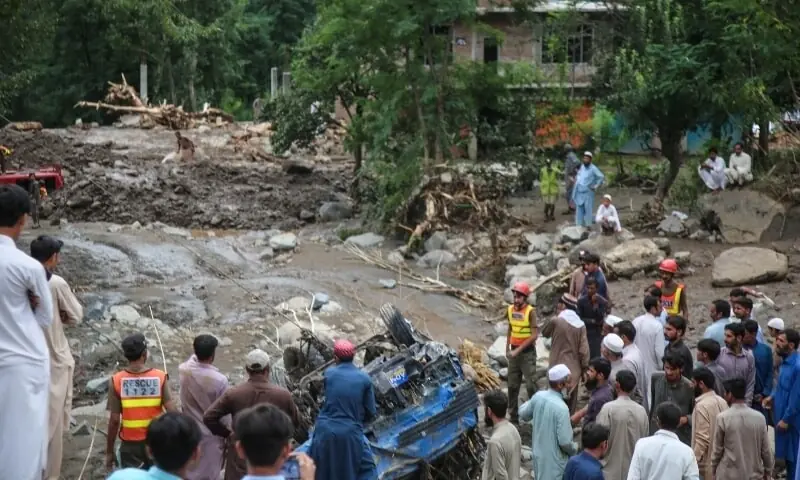 This picture shows the destruction caused by flash floods in Shahgram village of Madyan valley in Swat in 2020. &mdash; File photo via Fazal Khaliq