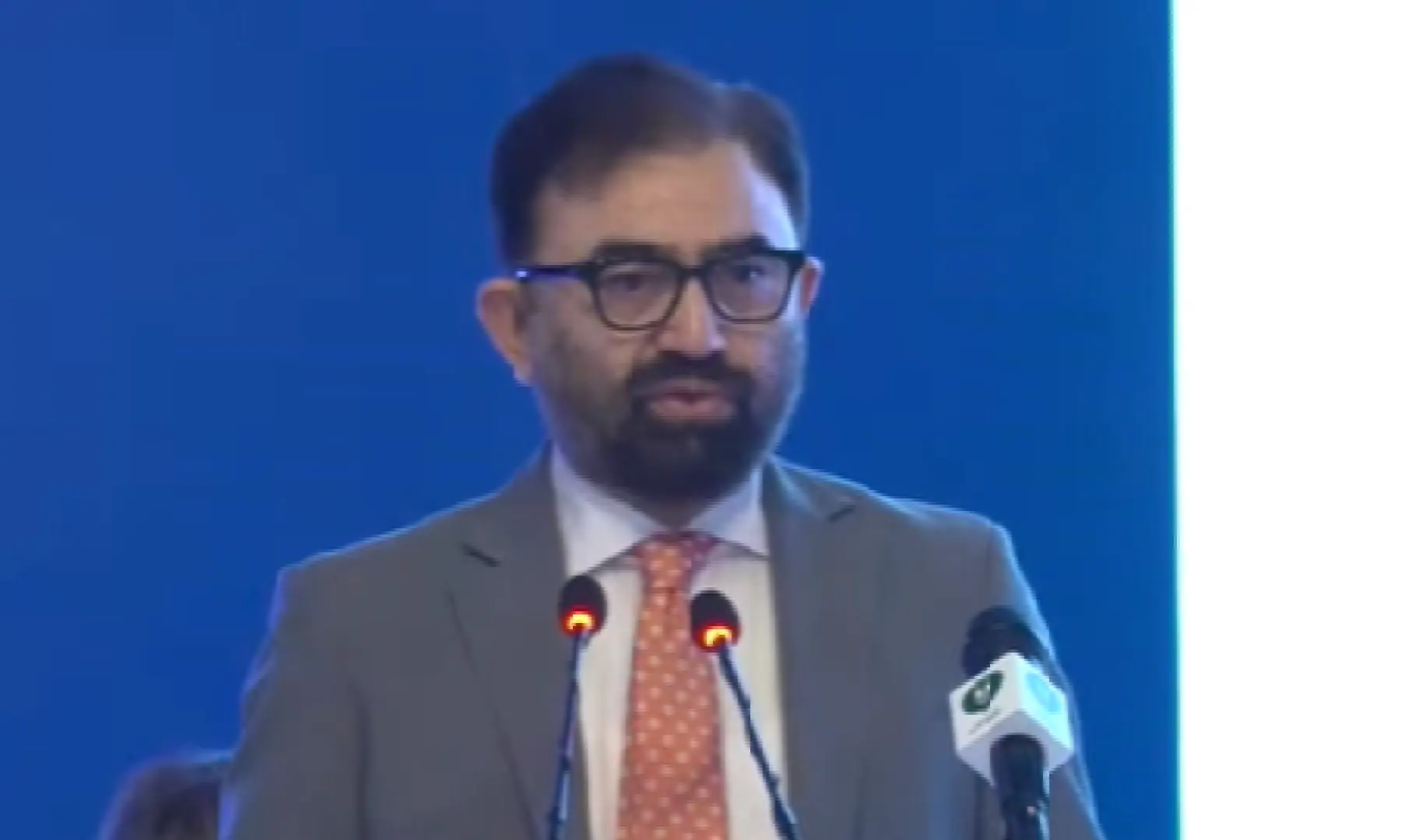 Pakistan Commissioner for Indus Waters Syed Muhammad Mehar Ali Shah addresses a seminar on the Indus Waters Treaty in Islamabad. &mdash; Screengrab via Pakistan TV/ YouTube