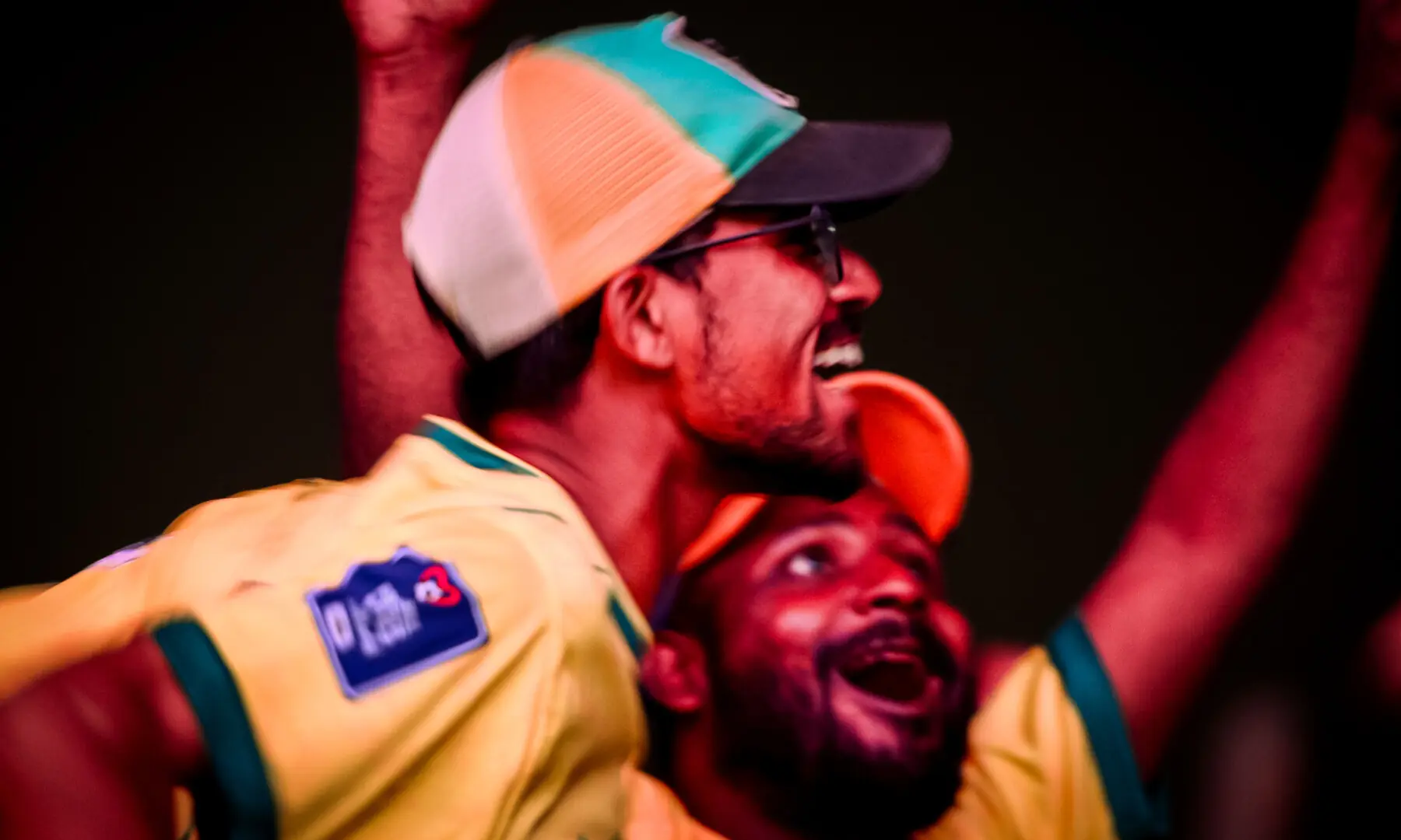 Football fans react during a screening of the FIFA World Cup match between Brazil and Japan at Lyari International Football Stadium in Karachi on June 29, 2026. &mdash; Tahir Jamal