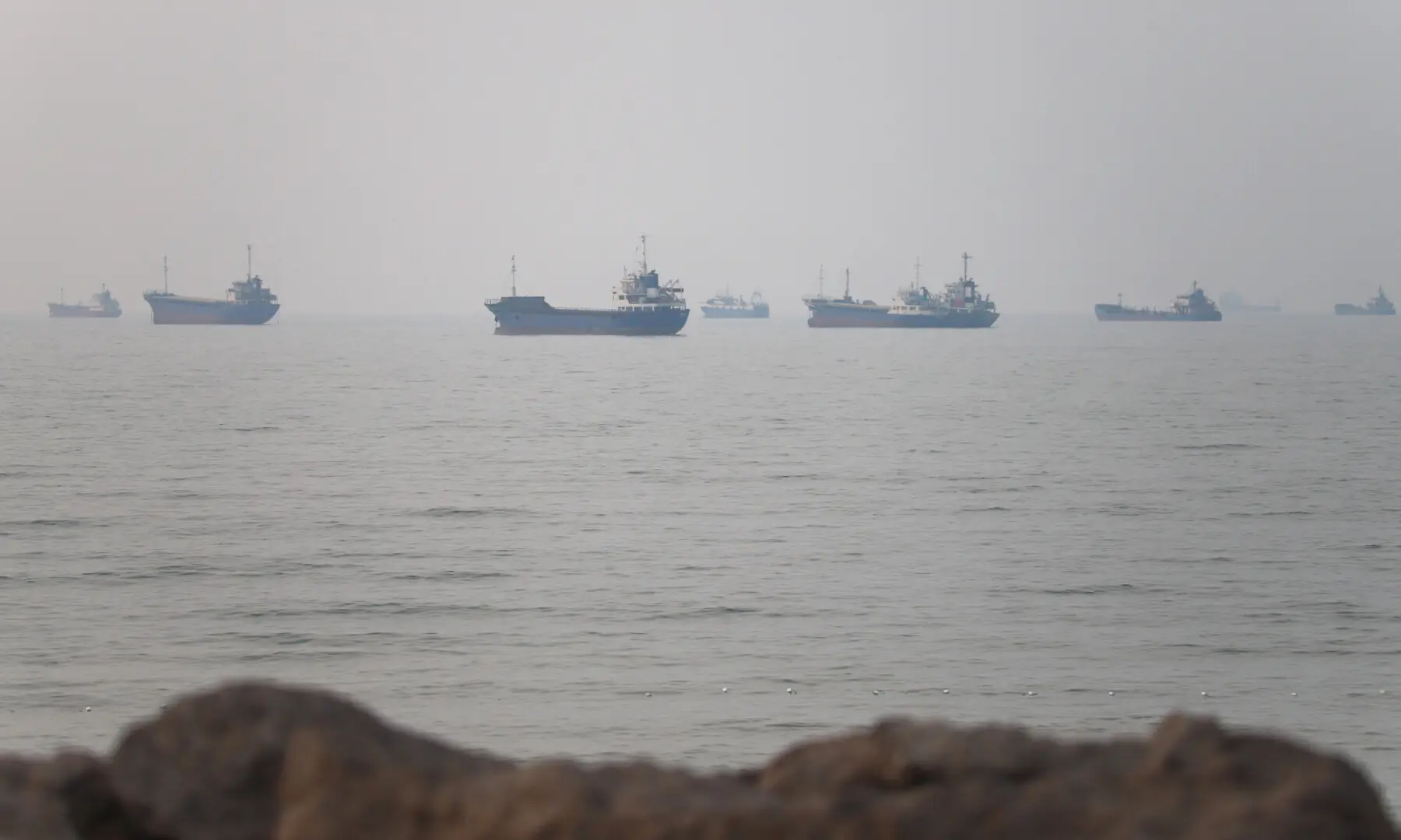 Vessels in the Strait of Hormuz near the beach of Bandar Abbas, Iran on June 30, 2026. &mdash; ISNA via WANA via Reuters