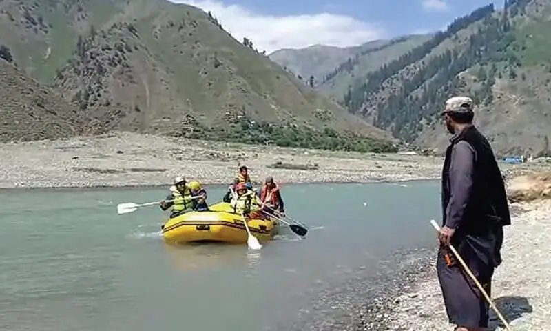 A group of tourists rafting in Kunhar River, Mansehra. — Dawn/File A group of tourists rafting in Kunhar River, Mansehra. — Dawn/File