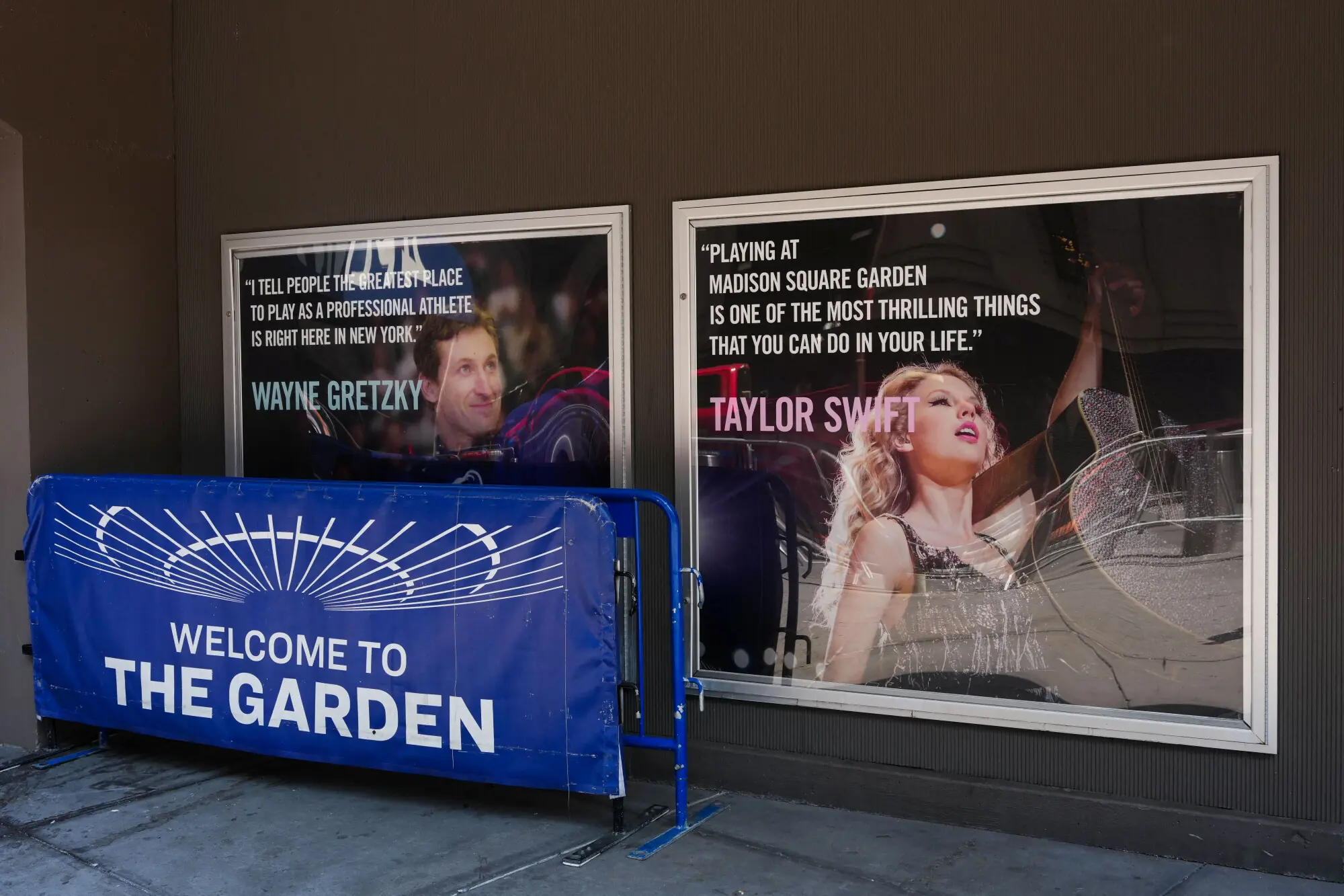 A picture of Taylor Swift alongside a barrier at New York&rsquo;s Madison Square Garden. Photo: Reuters