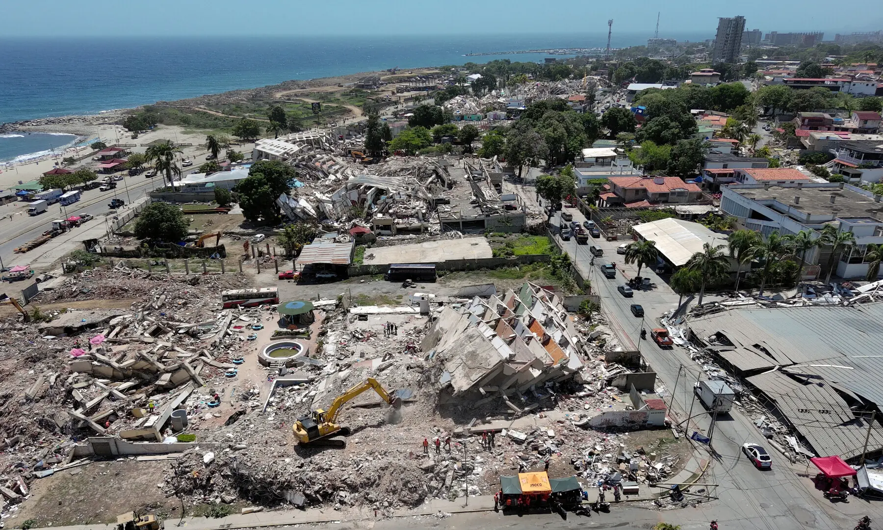 A drone view shows collapsed buildings in the aftermath of the June 24 earthquakes, in La Guaira, Venezuela, on July 1, 2026. — Reuters A drone view shows collapsed buildings in the aftermath of the June 24 earthquakes, in La Guaira, Venezuela, on July 1, 2026. — Reuters