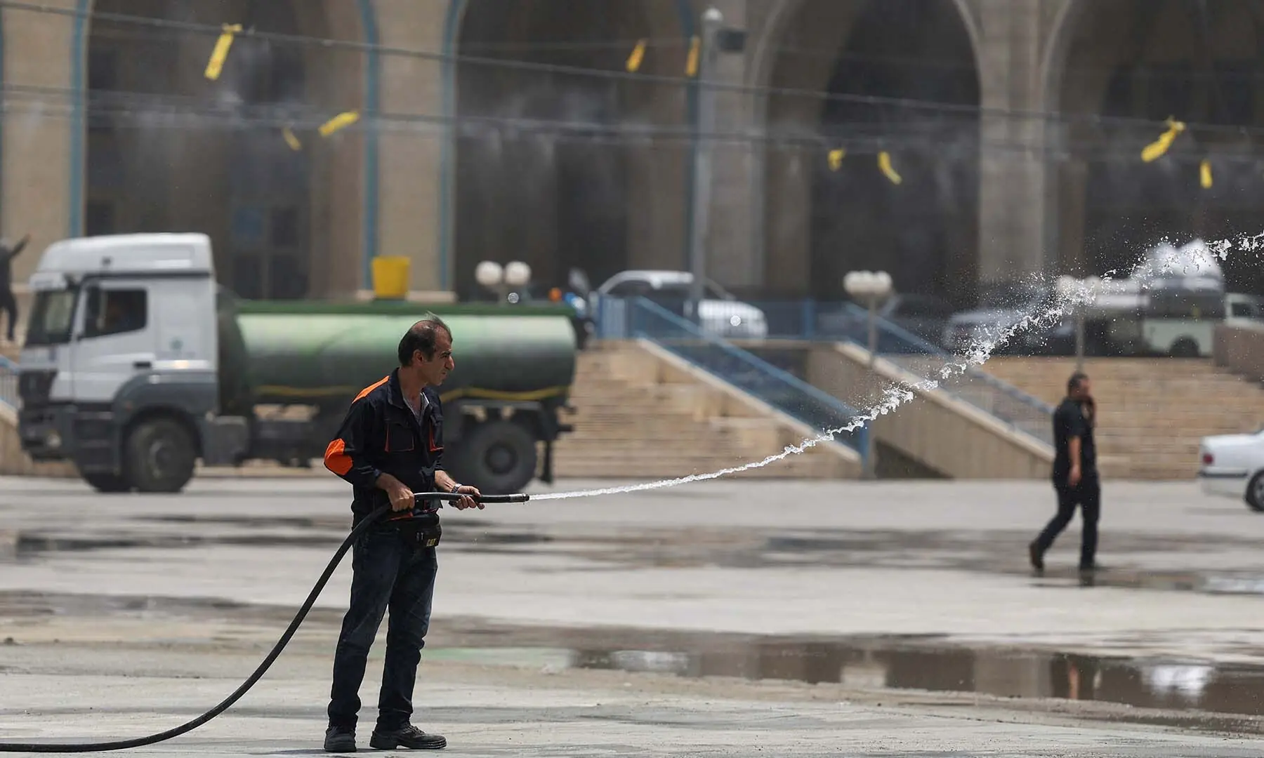 Flowers and a raised fist: Tehran's Grand Mosalla readies for Khamenei farewell