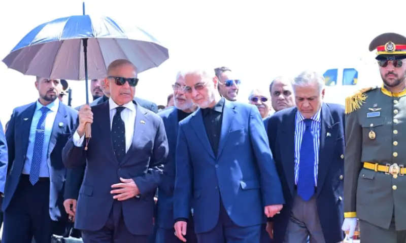 PM Shehbaz arrives in Tehran on July 3. &mdash; Photo via PMO/X