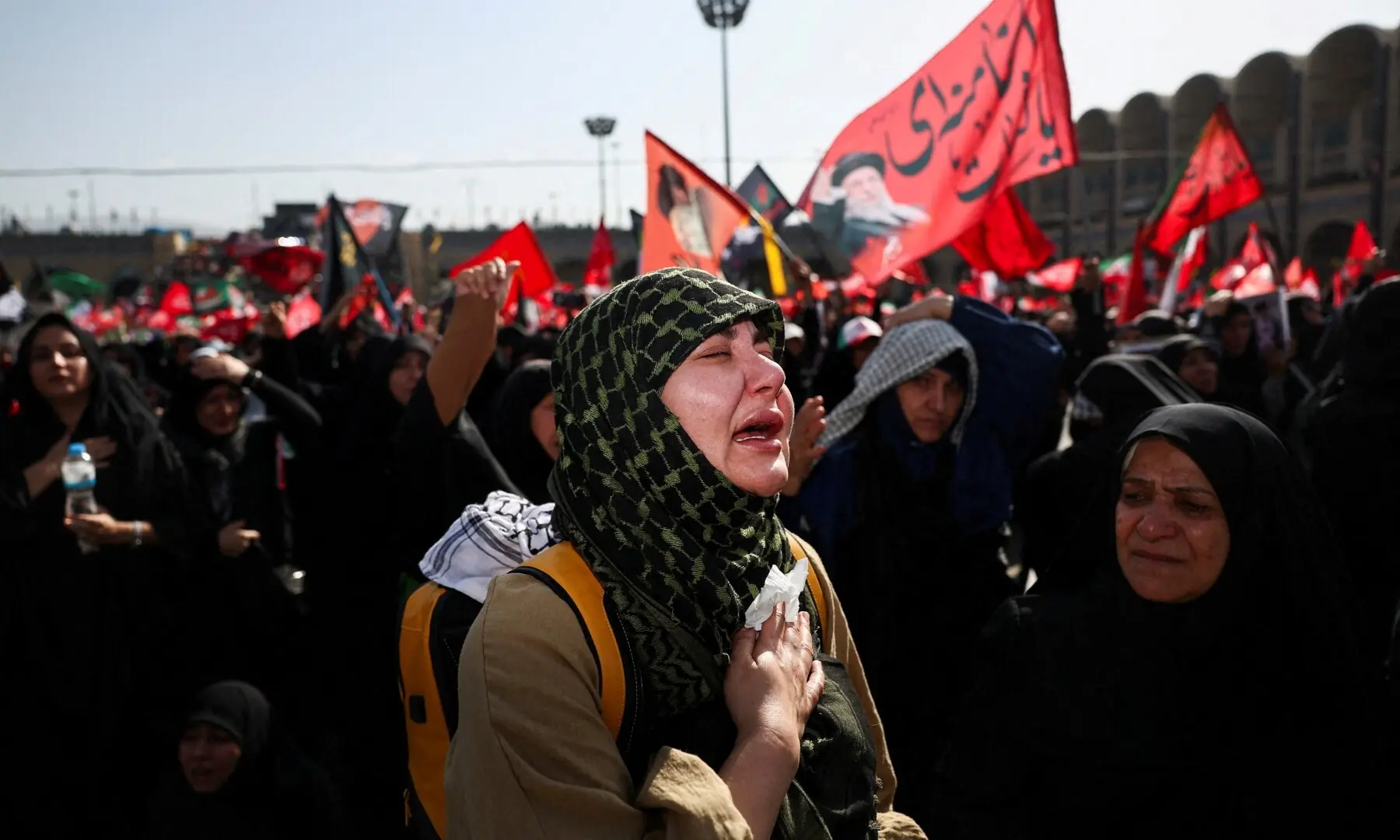 A woman reacts as mourners gather on the day of a public farewell ceremony to pay their respects to assassinated Supreme Leader Ayatollah Ali Khamenei at the Imam Khomeini Grand Mosalla, in Tehran, Iran July 4, 2026. &mdash; Reuters
