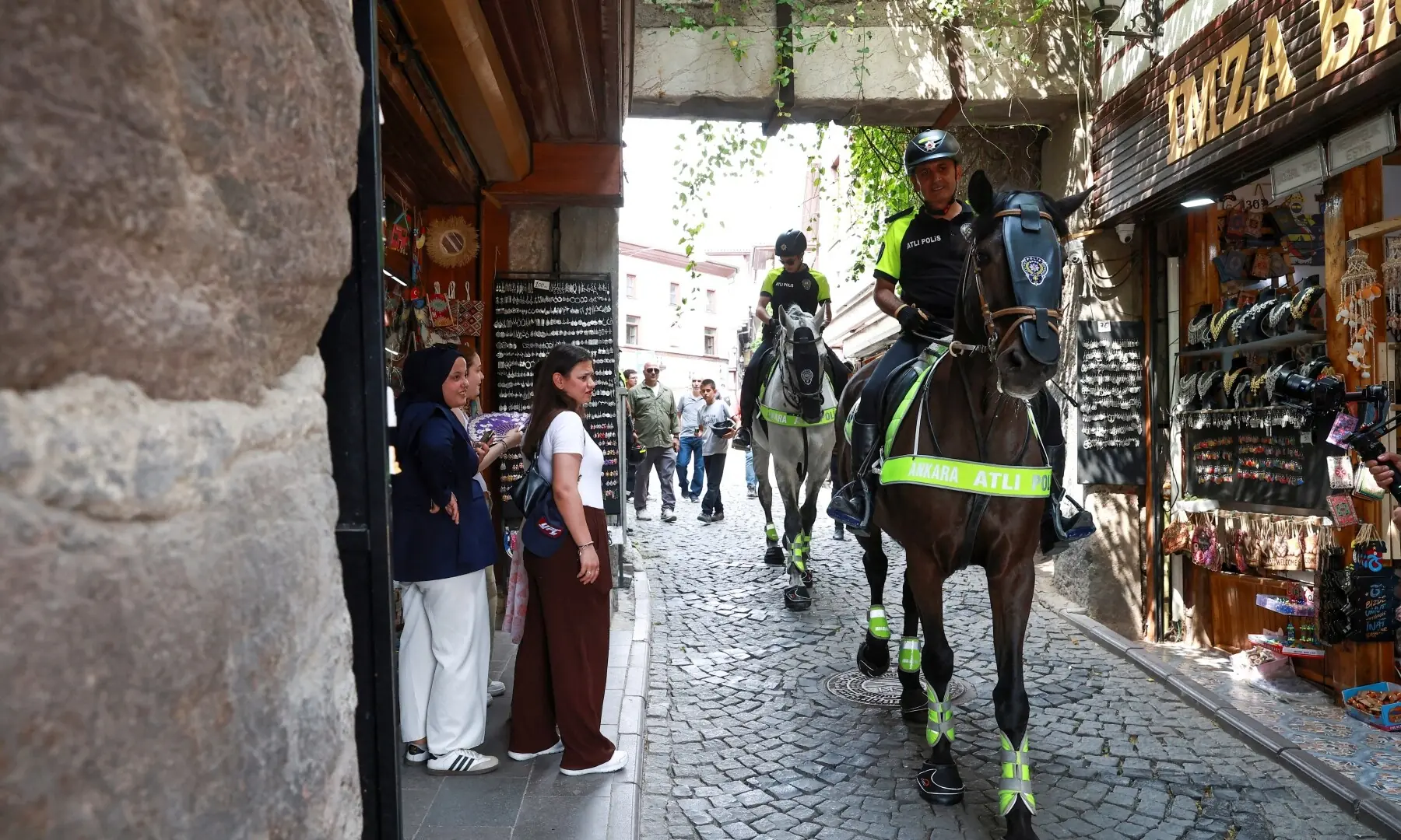 Police officers on horses patrol the historical part of the city ahead of the Nato summit in Ankara, Turkey, July 3, 2026. &mdash;AFP