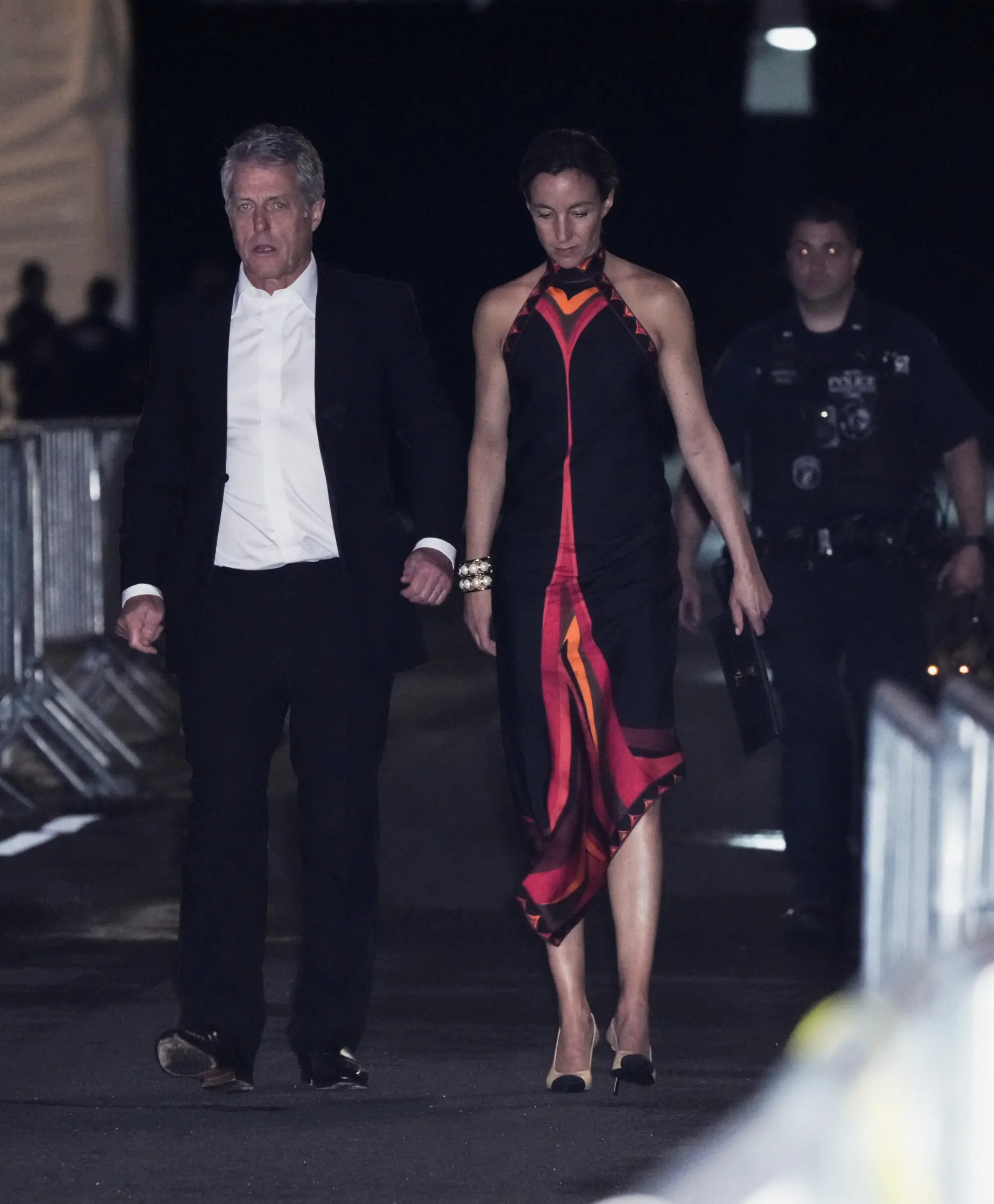 Hugh Grant departing Taylor Swift’s wedding. Photo: Reuters