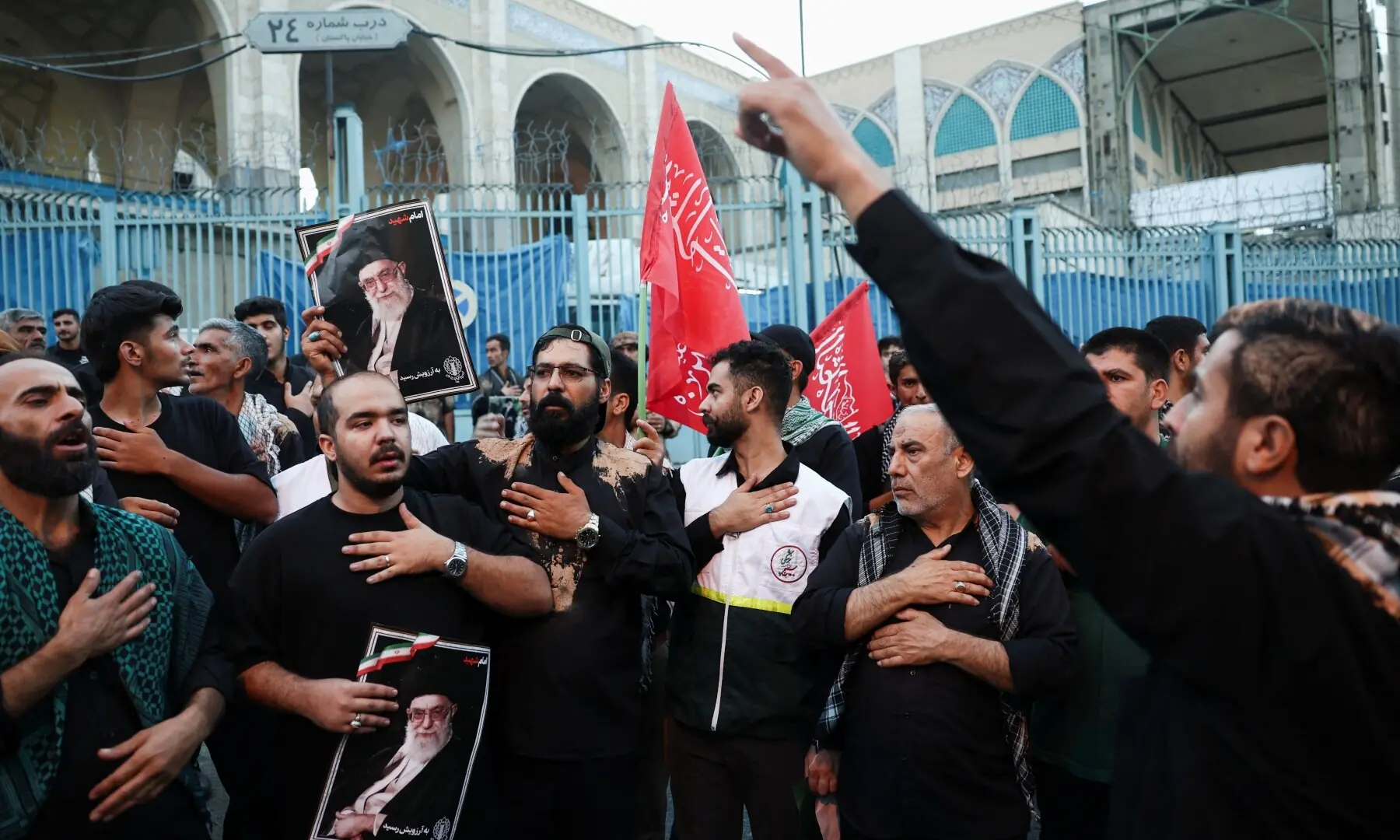 The coffins of Iran&rsquo;s slain supreme leader Ayatollah Ali Khamenei and his family members are pictured at the Grand Mosalla at the start of the funeral ceremonies in Tehran on July 4, 2026. &mdash; AFP