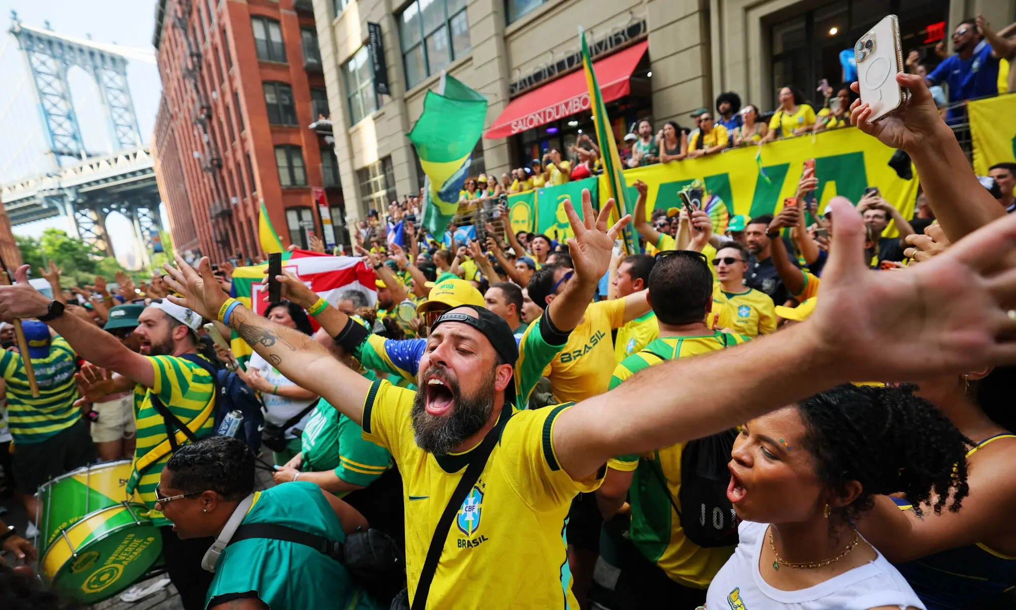 Brazil fans gather in Brooklyn, New York ahead of their round-of-16 match against Norway on July 3, 2026--Reuters Brazil fans gather in Brooklyn, New York ahead of their round-of-16 match against Norway on July 3, 2026--Reuters
