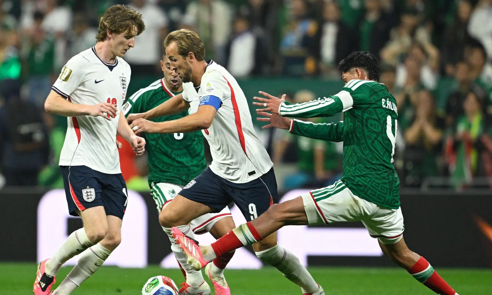 England's forward #09 Harry Kane runs with the ball past Mexico's midfielder #04 Edson Alvarez during the 2026 World Cup round of 16 football match between Mexico and England at the Mexico City Stadium in Mexico City on July 5, 2026. — AFP England's forward #09 Harry Kane runs with the ball past Mexico's midfielder #04 Edson Alvarez during the 2026 World Cup round of 16 football match between Mexico and England at the Mexico City Stadium in Mexico City on July 5, 2026. — AFP