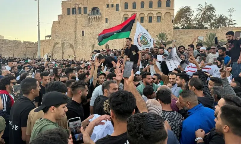 Demonstrators demand the overthrow of the Libya's Government of National Unity headed by Abdulhamid al-Dbeibah, in Martyrs' Square in Tripoli, Libya. May 16, 2025. —Reuters/File Demonstrators demand the overthrow of the Libya's Government of National Unity headed by Abdulhamid al-Dbeibah, in Martyrs' Square in Tripoli, Libya. May 16, 2025. —Reuters/File