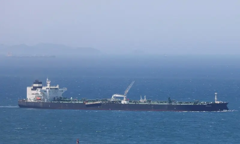 Crude oil tanker Odessa, carrying UAE crude after passing through the Strait of Hormuz with its Automatic Identification System transponder turned off, navigates the waters at Daesan port, where it is expected to discharge crude oil, in Seosan, South Korea, May 8, 2026. — Reuters/File Crude oil tanker Odessa, carrying UAE crude after passing through the Strait of Hormuz with its Automatic Identification System transponder turned off, navigates the waters at Daesan port, where it is expected to discharge crude oil, in Seosan, South Korea, May 8, 2026. — Reuters/File
