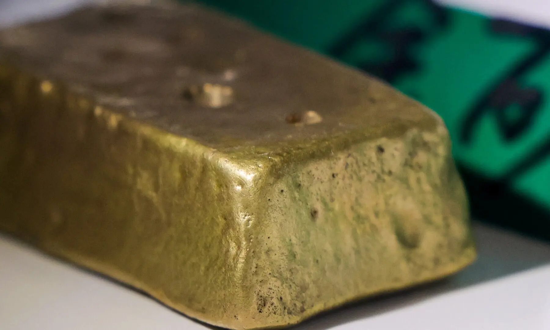 A raw gold bar is displayed at Nigeria’s booth at the 8th China International Import Expo (CIIE) venue in Shanghai, China, November 5, 2025. — Reuters