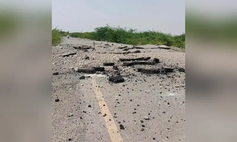 A photo of debris after a bridge on Cpec road was destroyed in an explosion in Baka Khel Tehsil in KP's Bannu on July 7. — photo via author A photo of debris after a bridge on Cpec road was destroyed in an explosion in Baka Khel Tehsil in KP's Bannu on July 7. — photo via author