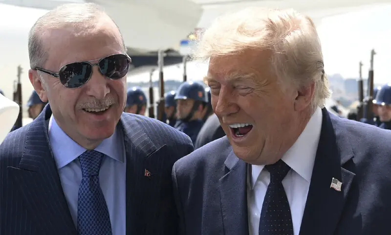 TURKISH President Recep Tayyip Erdogan welcomes US President Donald Trump at Ankara Airport.—Reuters TURKISH President Recep Tayyip Erdogan welcomes US President Donald Trump at Ankara Airport.—Reuters