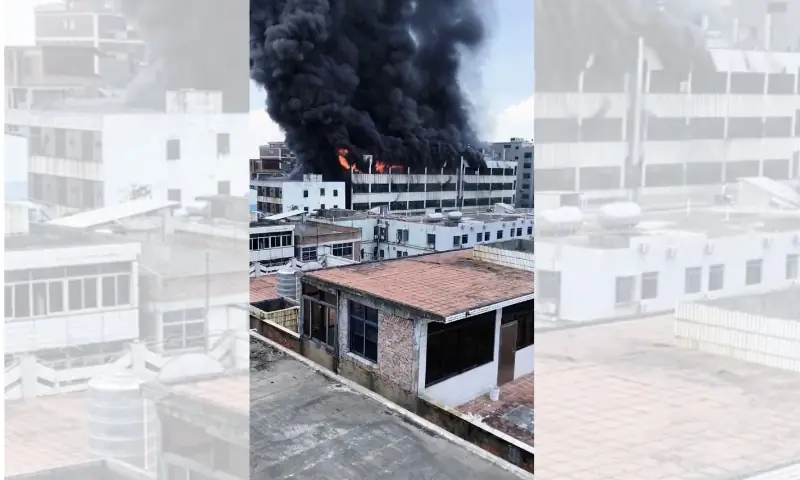 Smoke billows as a fire burns at a shoe factory in Jiangtou, Chendai Township, Quanzhou, China, July 9, 2026, in this screengrab from video obtained from social media. — Reuters Smoke billows as a fire burns at a shoe factory in Jiangtou, Chendai Township, Quanzhou, China, July 9, 2026, in this screengrab from video obtained from social media. — Reuters
