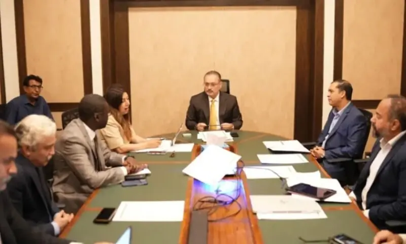 Sindh Senior Minister for Information and Transport Sharjeel Inam Memon in a meeting with a delegation of the World Bank on July 9, 2026. — Photo courtesy @ Facebook/rawalsharjeelmemon\ Sindh Senior Minister for Information and Transport Sharjeel Inam Memon in a meeting with a delegation of the World Bank on July 9, 2026. — Photo courtesy @ Facebook/rawalsharjeelmemon\