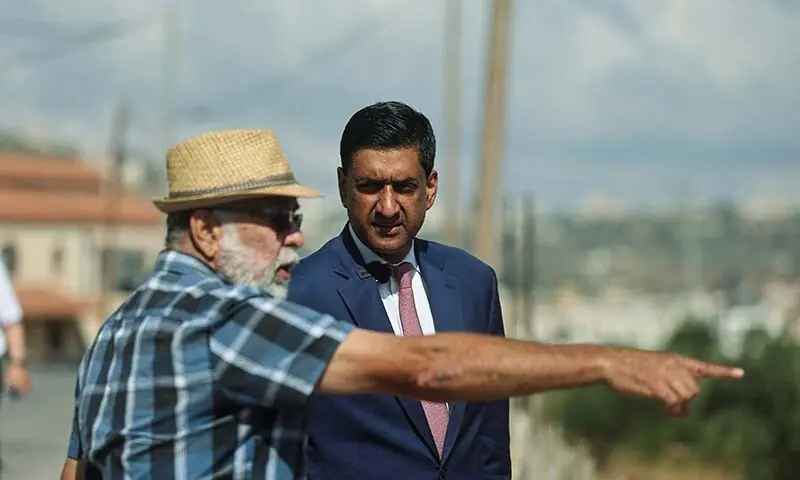 US Democratic Representative Ro Khanna speaks with a Palestinian resident of Turmus Ayya, near Ramallah, during a visit in the Israeli-occupied West Bank on July 9, 2026. — Reuters