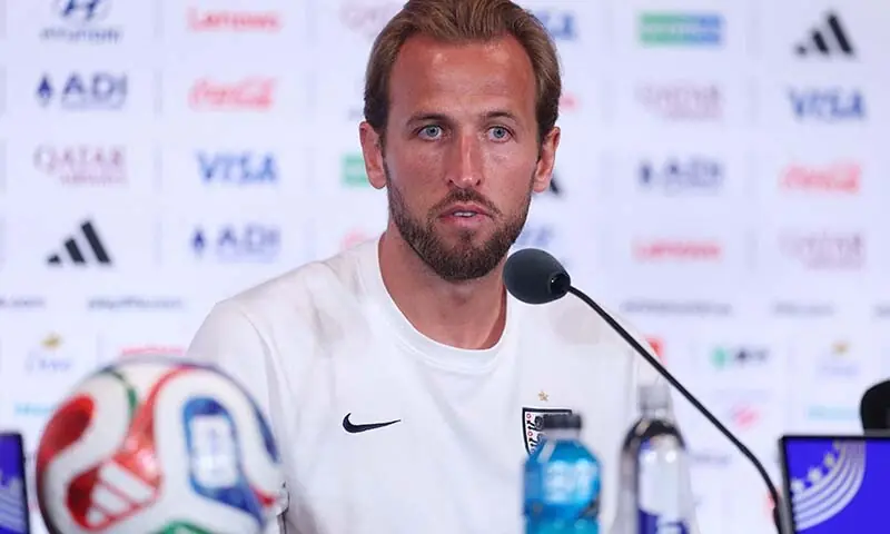 England’s Harry Kane speaks to the media in a press conference one day ahead of the FIFA World Cup 2026 Quarter Final match at Miami Stadium on July 10, 2026 in Miami Gardens, Florida, the US. — AFP