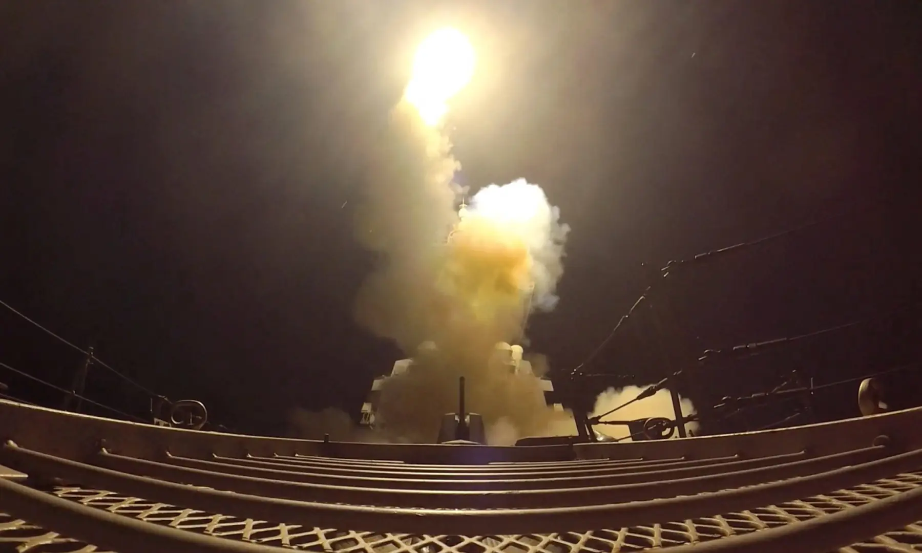 A projectile is fired during what the US Central Command said were strikes on Iran, in this screen grab taken from a handout video released on July 12, 2026. &mdash; Reuters