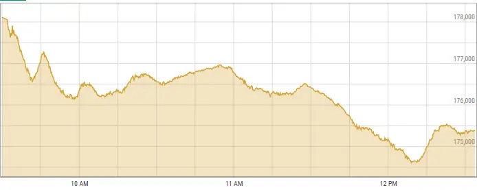 This image shows activity on the stock market on Tuesday. — Photo courtesy PSX data portal This image shows activity on the stock market on Tuesday. — Photo courtesy PSX data portal