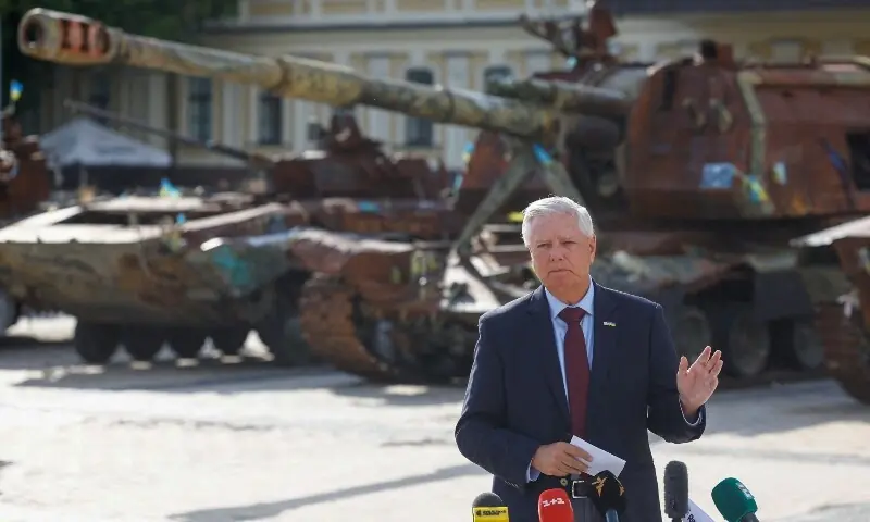 A picture taken on July 10, 2026 shows US Senator Lindsey Graham speaking to the media after his meeting with Ukraine's President Volodymyr Zelenskiy, amid Russia's attack on Ukraine, in Kyiv, Ukraine. —Reuters/File A picture taken on July 10, 2026 shows US Senator Lindsey Graham speaking to the media after his meeting with Ukraine's President Volodymyr Zelenskiy, amid Russia's attack on Ukraine, in Kyiv, Ukraine. —Reuters/File