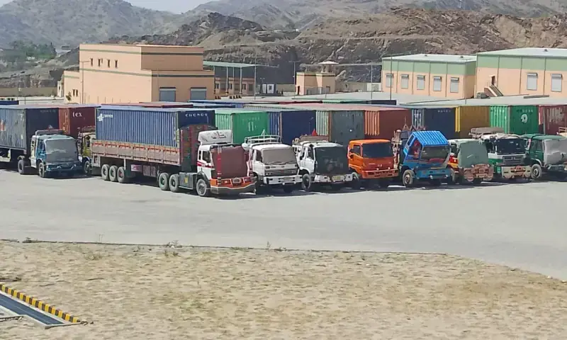 Containers parked at the Torkham border. — Photo provided by the author Containers parked at the Torkham border. — Photo provided by the author