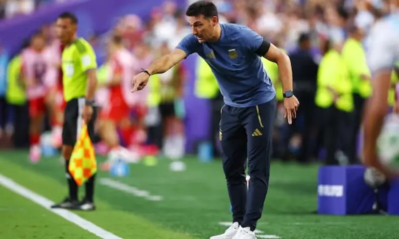 Argentina coach Lionel Scaloni reacts ansas City Stadium, Kansas City, Missouri, US - July 11, 2026. &mdash;Reuters