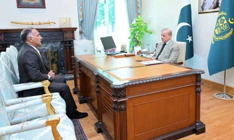 National Disaster Management Authority Chairman Lt General Inam Haider Malik calls on Prime Minister Shehbaz Sharif on July 15, 2026. — Picture courtesy Prime Minister's Office National Disaster Management Authority Chairman Lt General Inam Haider Malik calls on Prime Minister Shehbaz Sharif on July 15, 2026. — Picture courtesy Prime Minister's Office